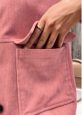 Dusty Pink Button Up Turn Down Collar Corduroy Waistcoat | thumb picture 