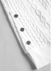 White Split Plus Size Long Sleeve Hoodie | thumb picture 