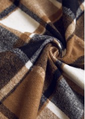 Dark Camel Patchwork Plaid Sleeveless Shirt Collar Waistcoat | thumb picture 