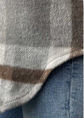 Grey Tummy Coverage Plaid Long Sleeve Coat | thumb picture 