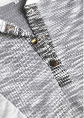 Light Grey Patchwork Plus Size Long Sleeve Hoodie | thumb picture 