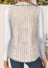 Light Camel Plush Sleeveless Turn Down Collar Waistcoat | thumb picture 