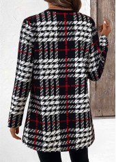 Black Patchwork Plaid Long Sleeve Coat | thumb picture 
