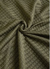 Olive Green Jacquard Long Sleeve Stand Collar Jacket | thumb picture 
