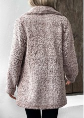 Gray Brown Button Long Sleeve Turn Down Collar Coat | thumb picture 