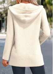 White Patchwork Leopard Long Sleeve Hooded Coat | thumb picture 