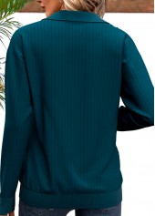 Turquoise Patchwork Multi Stripe Print Long Sleeve Sweatshirt | thumb picture 
