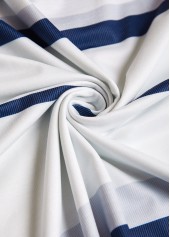 Plus Size White Patchwork Striped Long Sleeve T Shirt | thumb picture 