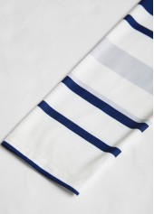 Plus Size White Patchwork Striped Long Sleeve T Shirt | thumb picture 