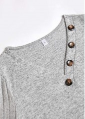 Plus Size Light Grey Patchwork Long Sleeve T Shirt | thumb picture 