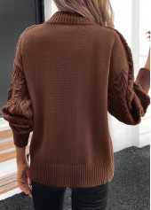 Dark Coffee Split Long Sleeve Sweater | thumb picture 