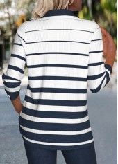 Navy Button Striped Long Sleeve Shirt | thumb picture 