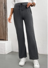 Grey Drawstring Drawastring High Waisted Pants | thumb picture 