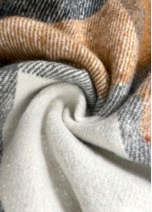 Dark Coffee Drawstring Plaid Long Sleeve Hooded Shirt | thumb picture 