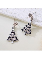 Christmas Tree Plant Silver Alloy Earrings