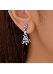 Christmas Tree Plant Silver Alloy Earrings