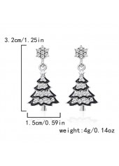 Christmas Tree Plant Silver Alloy Earrings | thumb picture 