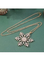 Christmas Golden Snowflake Design Alloy Necklace