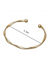 Golden Alloy Open Cuff Twisted Bangle
