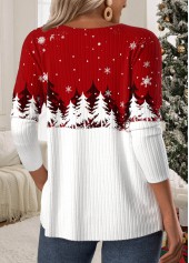 Christmas Wine Red Button Long Sleeve T Shirt | thumb picture 