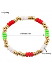 Christmas Multi Color Alloy Beaded Bracelet Set