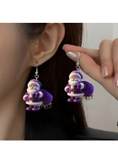 Christmas Purple Santa Claus Acrylic Detail Earrings | thumb picture 