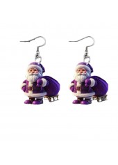 Christmas Purple Santa Claus Acrylic Detail Earrings | thumb picture 