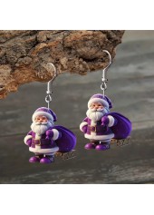 Christmas Purple Santa Claus Acrylic Detail Earrings | thumb picture 
