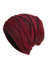 Wine Red Beanie Knitted Design Hat