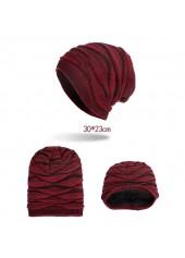 Wine Red Beanie Knitted Design Hat