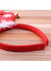 Christmas Reindeer Print Feather Red Headband