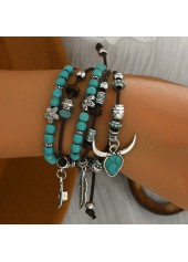 Mint Green Tribal Layered Beaded Bracelet