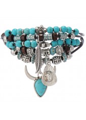 Mint Green Tribal Layered Beaded Bracelet | thumb picture 