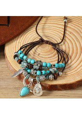 Mint Green Tribal Layered Beaded Bracelet | thumb picture 