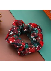 Red Plaid Christmas Snowflake Print Headband
