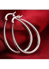 Golden Color Oval Metal Detail Earrings | thumb picture 