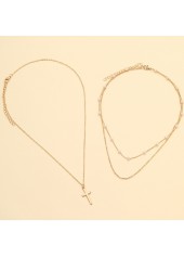 Gold Alloy Detail Multi-layer Pearl Necklace | thumb picture 