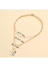 Gold Alloy Detail Multi-layer Pearl Necklace | thumb picture 