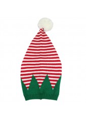 Christmas Green Striped Acrylic Detail Hat