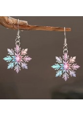 Christmas Multi Color Snowflake Acrylic Detail Earrings