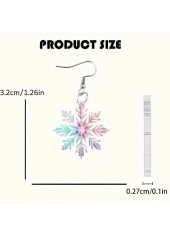 Christmas Multi Color Snowflake Acrylic Detail Earrings | thumb picture 
