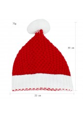 Christmas Acrylic Red Knitted Beanie Hat