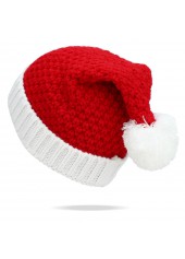 Christmas Acrylic Red Knitted Beanie Hat