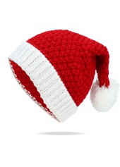 Christmas Acrylic Red Knitted Beanie Hat