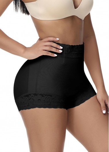 women clothes image of Black High Waisted Lace Detail Panties