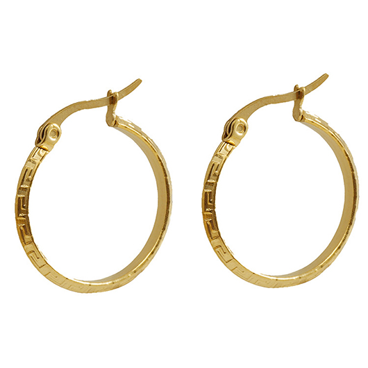 Golden Round Design Geometric Metal Earrings | picture 