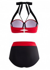 Bowknot High Waisted Color Block Bikini Set | thumb picture 