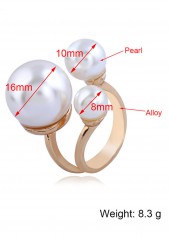 Pearl Design Alloy Detail Gold Ring | thumb picture 