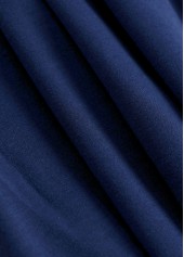 Navy Patchwork Plaid Long Sleeve Turn Down Collar Sweatshirt | thumb picture 