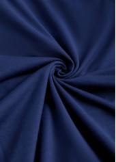 Plus Size Navy Patchwork Plaid Long Sleeve Sweatshirt | thumb picture 